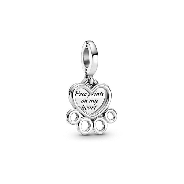 Berloque CB - Paw print on my heart (Pet) - CorujaBerloques